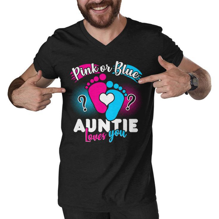 Pink Or Blue Auntie Loves You Men V-Neck Tshirt