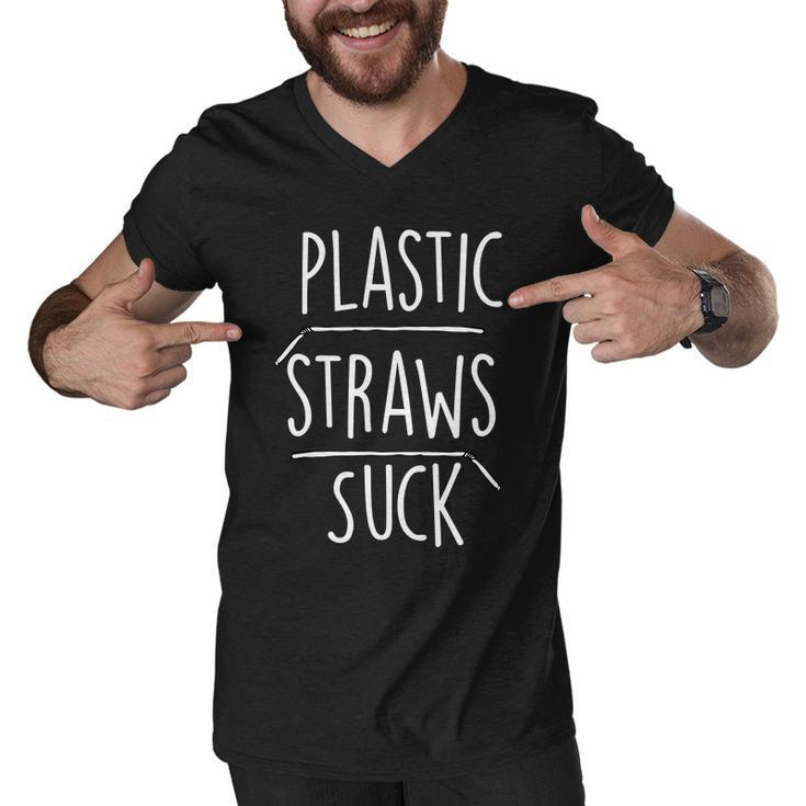 Plastic Straws Suck Men V-Neck Tshirt