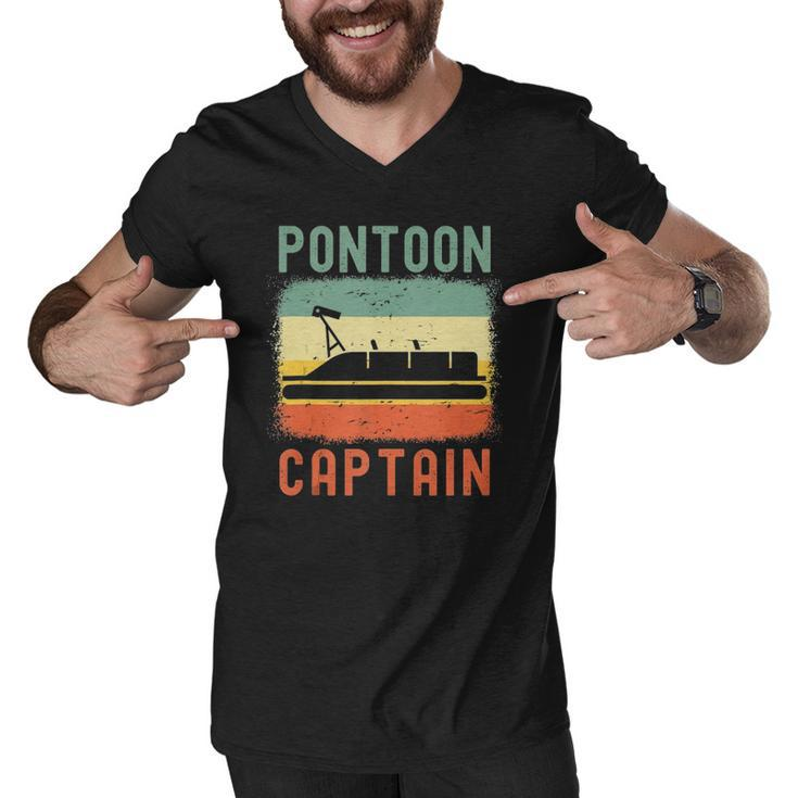 Pontoon Captain Retro Vintage Funny Boat Lake Outfit Men V-Neck Tshirt