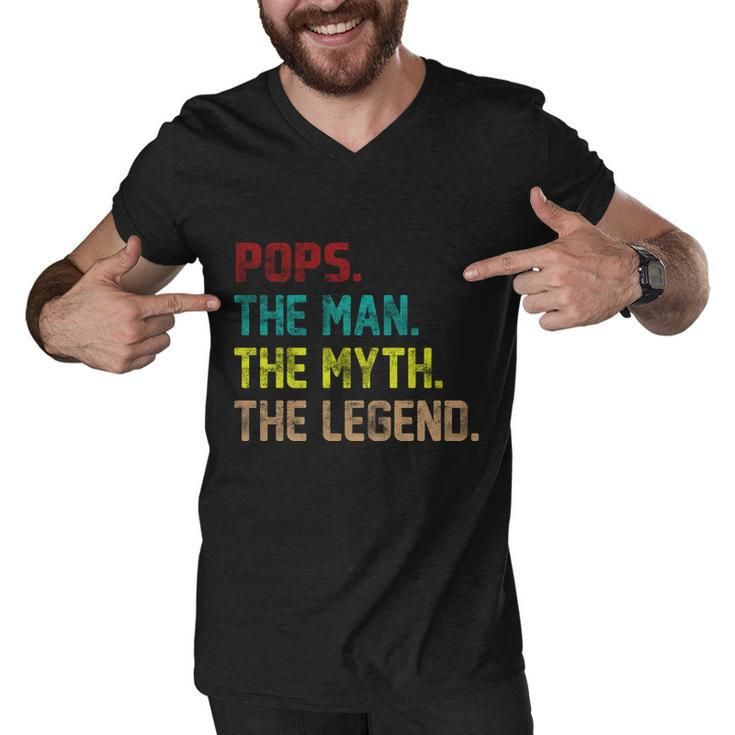 Pops The Man The Myth The Legend Funny Grandpa Tshirt Men V-Neck Tshirt