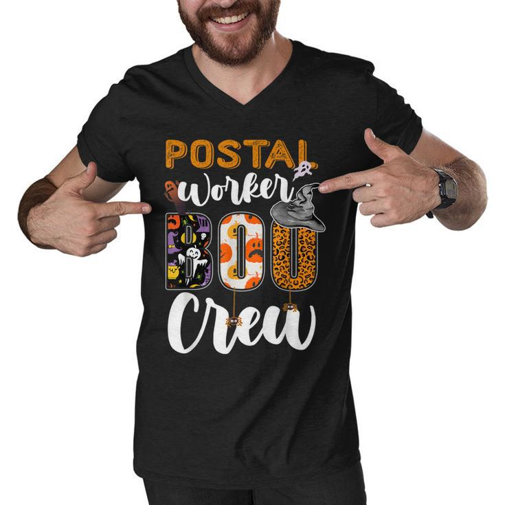 Postal Worker Boo Crew Funny Halloween Technician Matching  Men V-Neck Tshirt