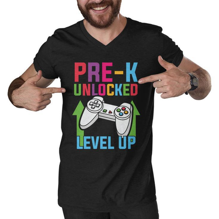 Prek Unlocked Level Up Game Back To School Men V-Neck Tshirt