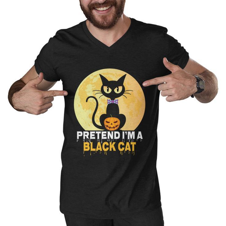 Pretend Im A Black Cat Halloween Quote Men V-Neck Tshirt