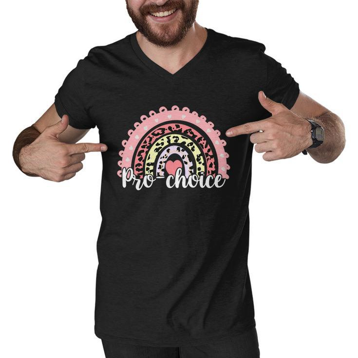 Pro Choice Feminist Rainbow Men V-Neck Tshirt