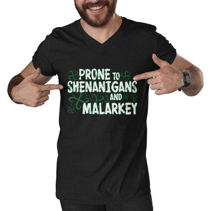 Prone To Shenanigans And Malarkey Men V-Neck Tshirt
