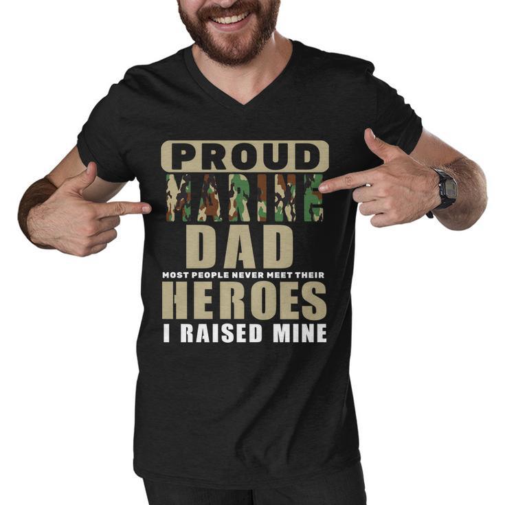 Proud Marine Dad Tshirt Men V-Neck Tshirt