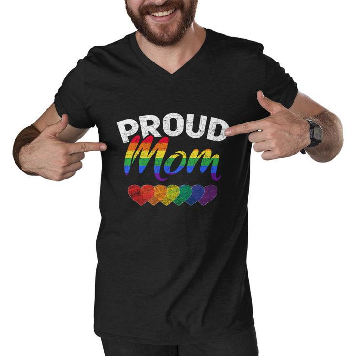 Proud Mom Lgbtq Gay Pride Queer Mothers Day Gift Lgbt Gift Men V-Neck Tshirt