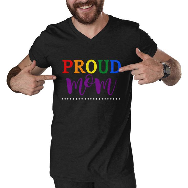 Proud Mom Rainbow Gay Pride Flag Lgbtq Mothers Day Gift Lgbt Gift Men V-Neck Tshirt