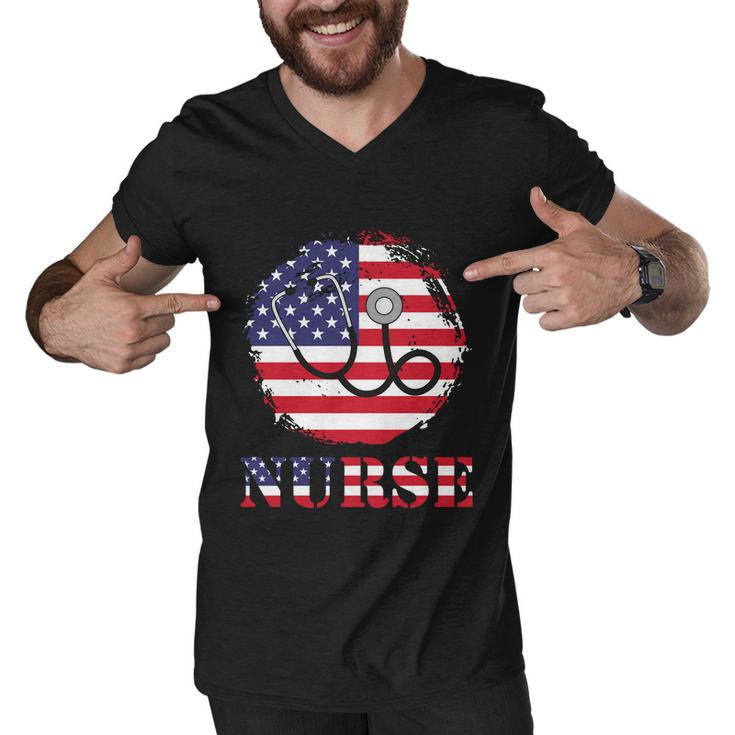 Proud Nurse 4Th Of July Graphic Plus Size Shirt Men V-Neck Tshirt