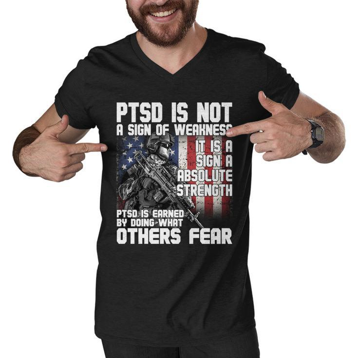 Ptsd Is Not A Sign Of Weakness Support Military Troops Men V-Neck Tshirt