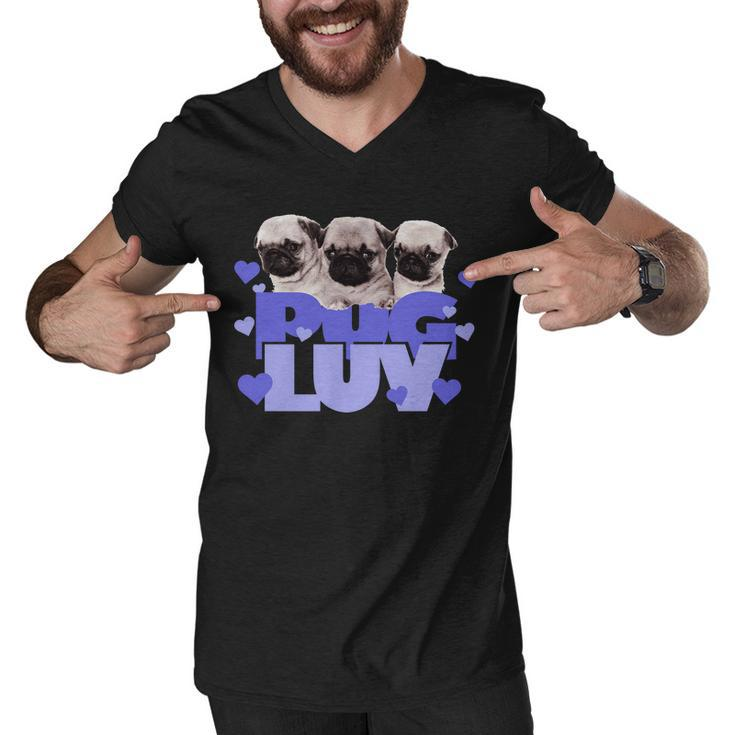 Pug Luv Tshirt Men V-Neck Tshirt