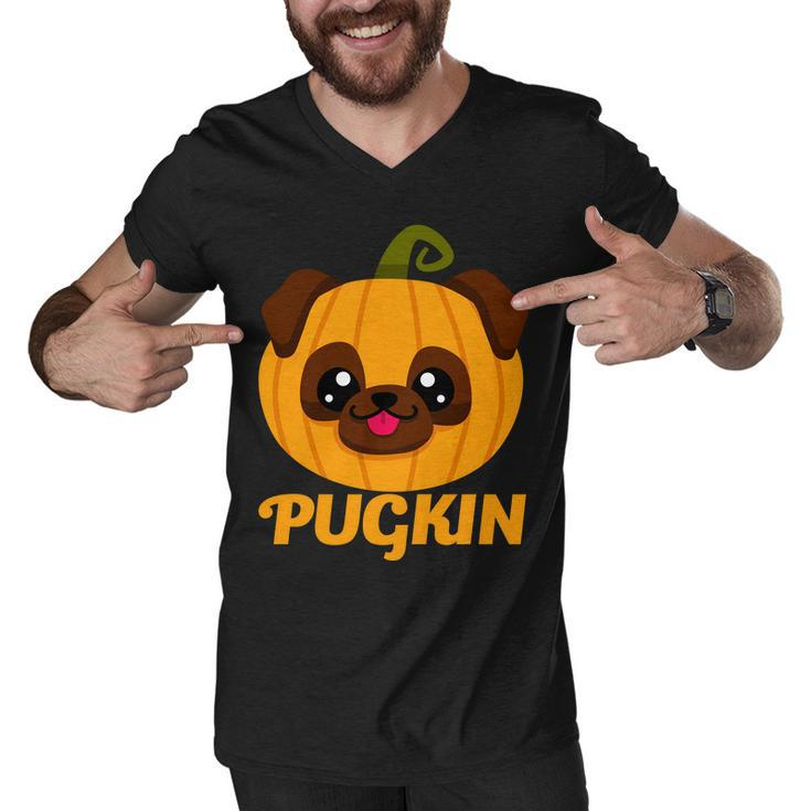 Pugkin Pumpkin Pug Men V-Neck Tshirt
