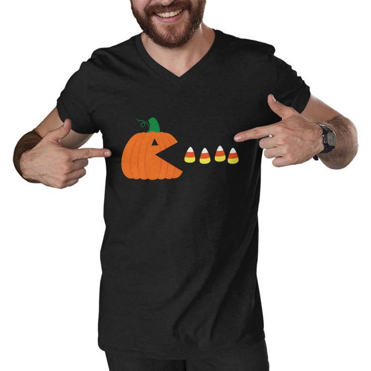 Pumpkin Candy Halloween Quote Men V-Neck Tshirt