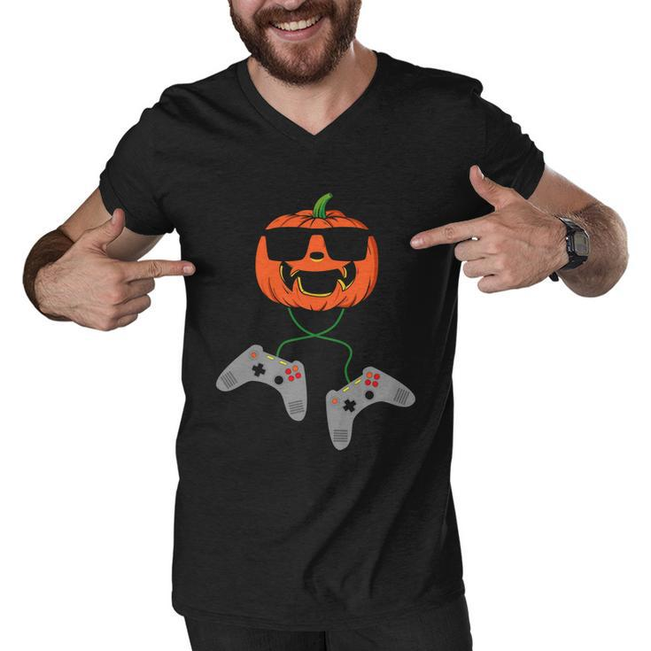 Pumpkin Gamer Halloween Quote Men V-Neck Tshirt