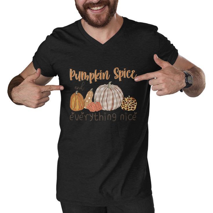 Pumpkin Spice And Everything Nice Thanksgiving Quote V2 Men V-Neck Tshirt