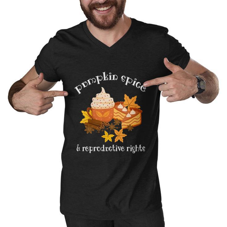 Pumpkin Spice And Reproductive Rights Fall Coffee Feminist Gift Men V-Neck Tshirt