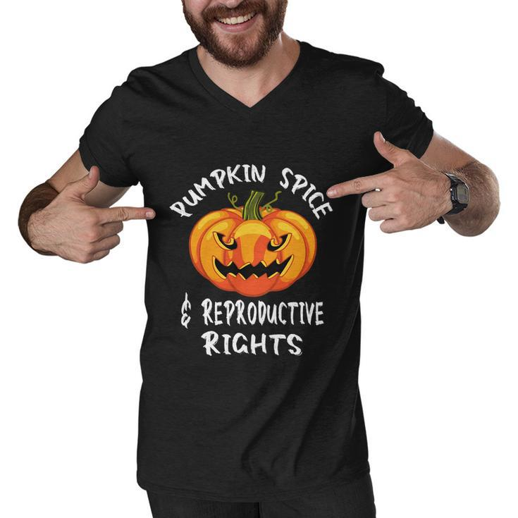 Pumpkin Spice And Reproductive Rights Fall Feminist Choice Gift V11 Men V-Neck Tshirt