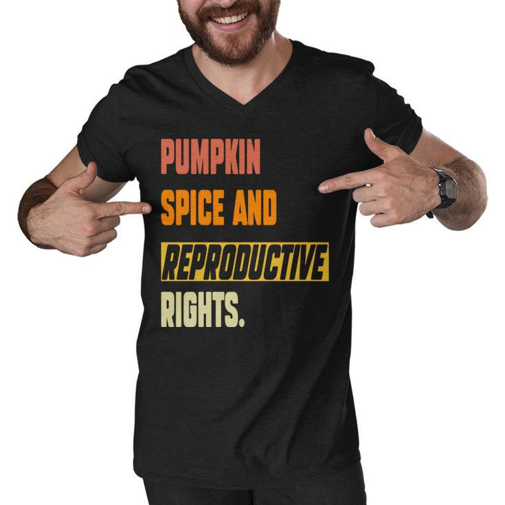 Pumpkin Spice & Reproductive Rights Feminist Pro Choice Fall Men V-Neck Tshirt