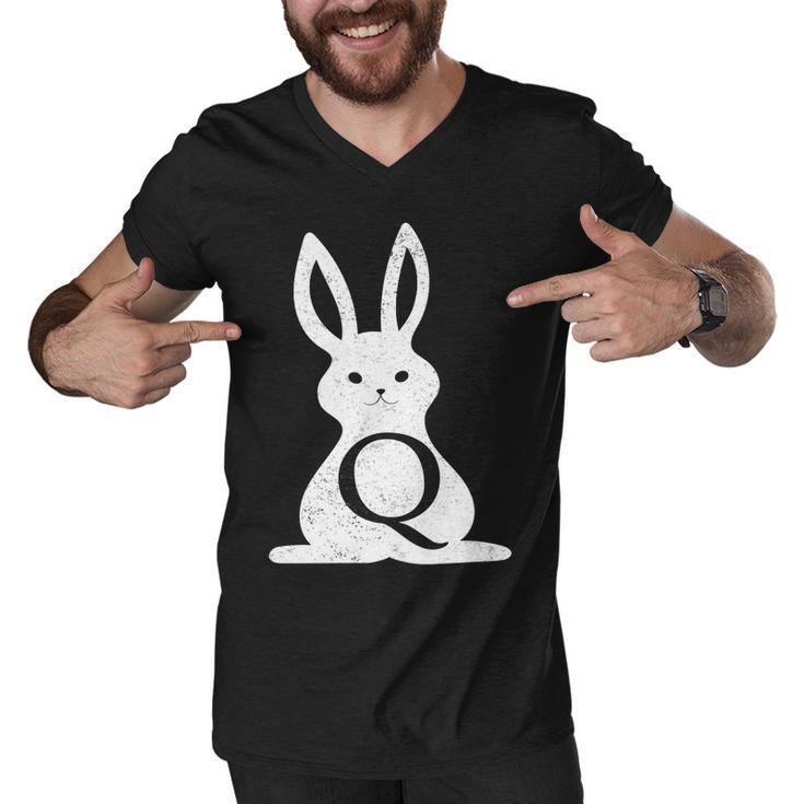 Q Anon Bunny Qanon Men V-Neck Tshirt