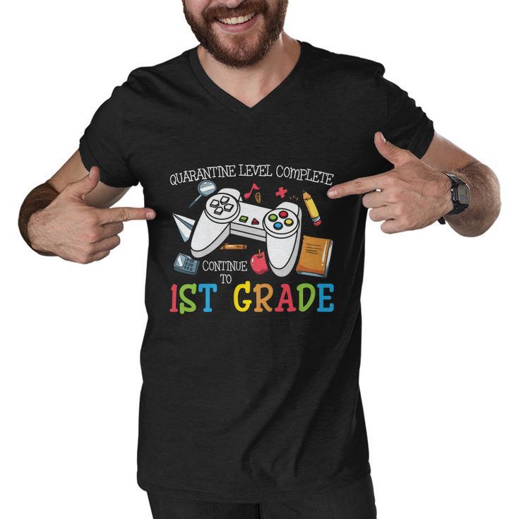 Quarantine Level Complete 1St Grade Video Game Back To School Men V-Neck Tshirt