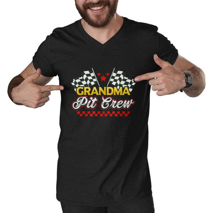 Race Car Birthday Party Racing Family Grandma Pit Crew Men V-Neck Tshirt