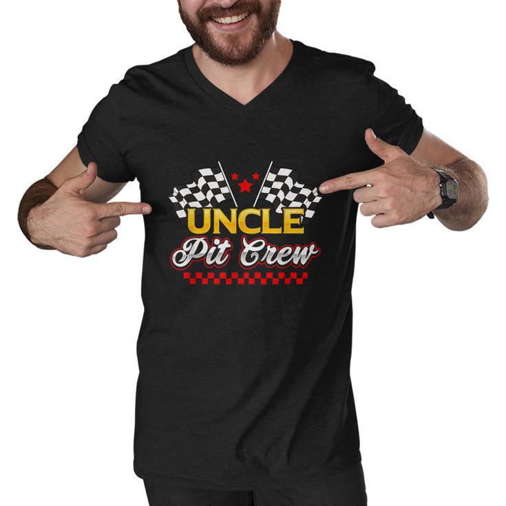 Race Car Birthday Party Racing Family Uncle Pit Crew Men V-Neck Tshirt