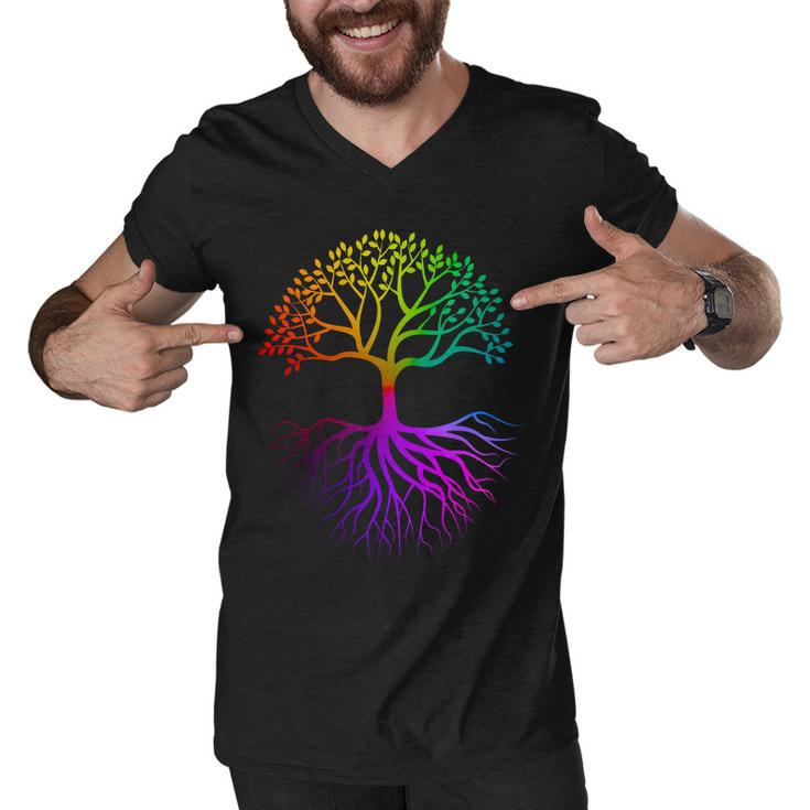 Rainbow Colorful - Tree Of Life Tshirt Men V-Neck Tshirt