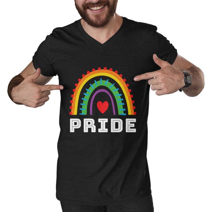 Rainbow Lgbtq Heart Pride Month Lbgt Men V-Neck Tshirt