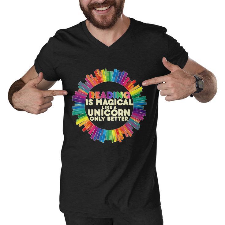 Reading Is Magical Like A Unicorn Only Better Men V-Neck Tshirt