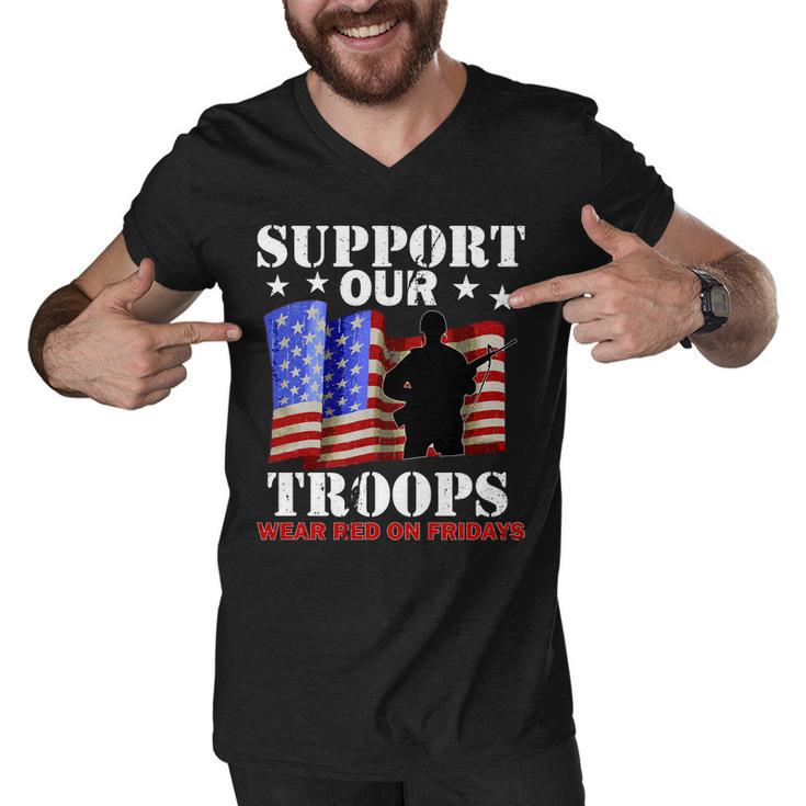 Red Friday Support Our Troops Men V-Neck Tshirt