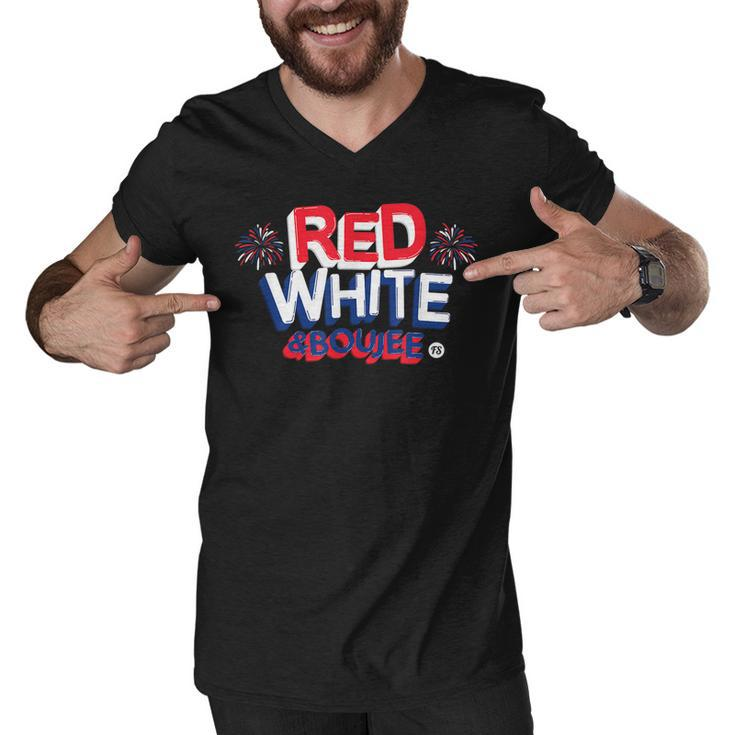 Red White And Boujee Funny 4Th Of July Patriotic July Fourth  V2 Men V-Neck Tshirt