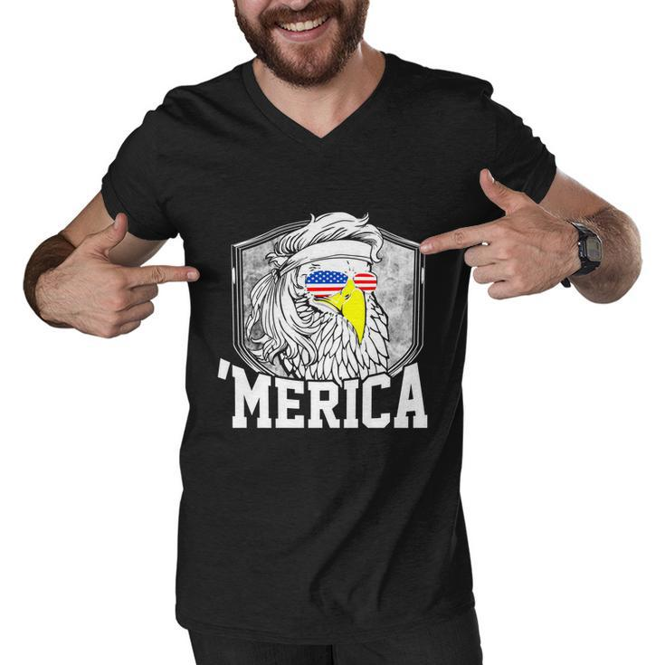 Redneck 4Th Of July Mullet Eagle Funny Bald Eagle ‘Merica Cool Gift Men V-Neck Tshirt