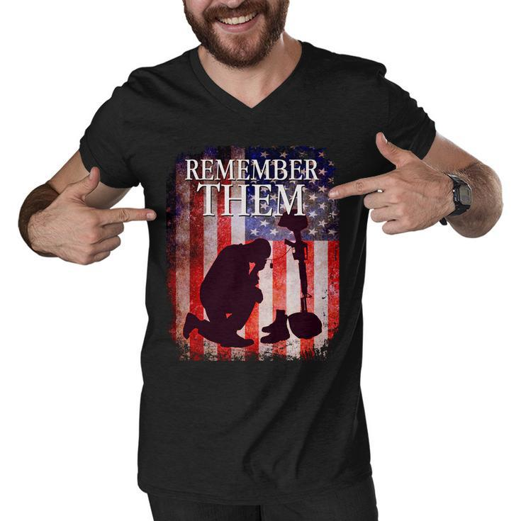Remember Them Memorial Day Tshirt Men V-Neck Tshirt