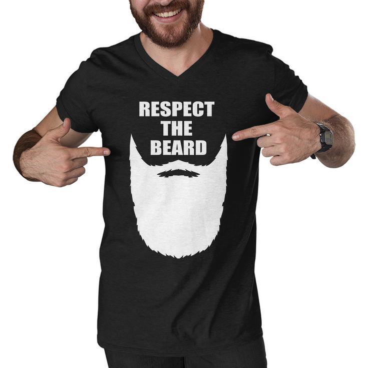 Respect The Beard Funny Bearded Tshirt Men V-Neck Tshirt