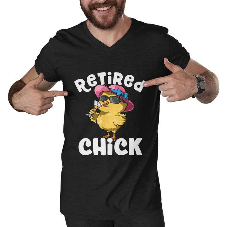 Retired Chick Funny Ladies Retired Moms Retirement Meaningful Gift Men V-Neck Tshirt