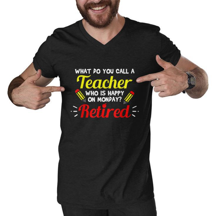 Retired Teacher Funny Teacher Retirement Men V-Neck Tshirt