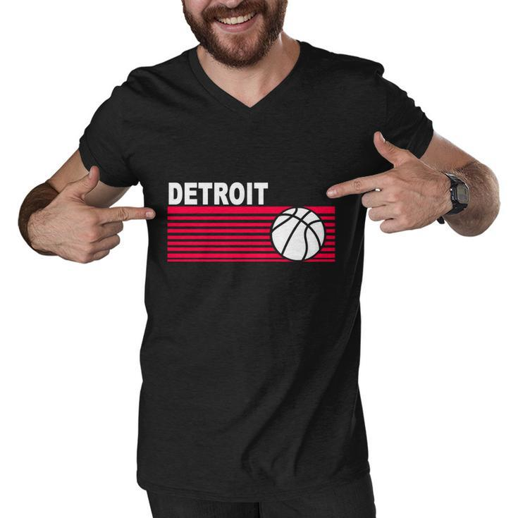 Retro Detroit Basketball Classic Logo Men V-Neck Tshirt
