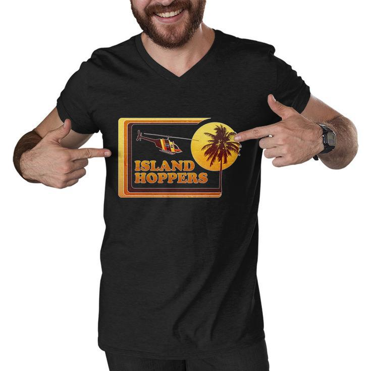 Retro Island Hoppers Tshirt Men V-Neck Tshirt
