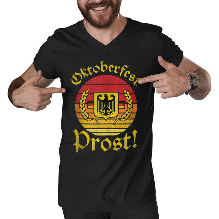 Retro Prost  Men Women German Eagle Vintage Oktoberfest  Men V-Neck Tshirt