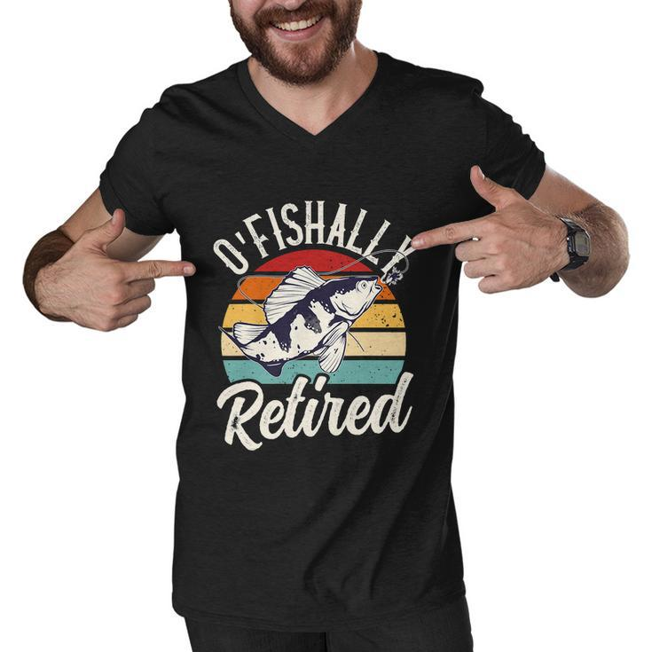 Retro Retirement Ofishally Retired Funny Fishing Men V-Neck Tshirt