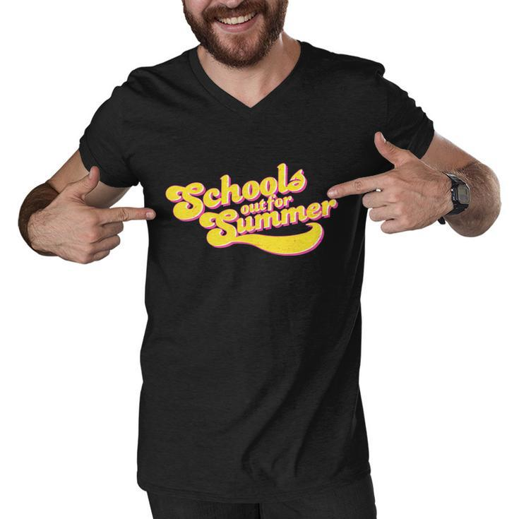 Retro Schools Out For Summer Men V-Neck Tshirt