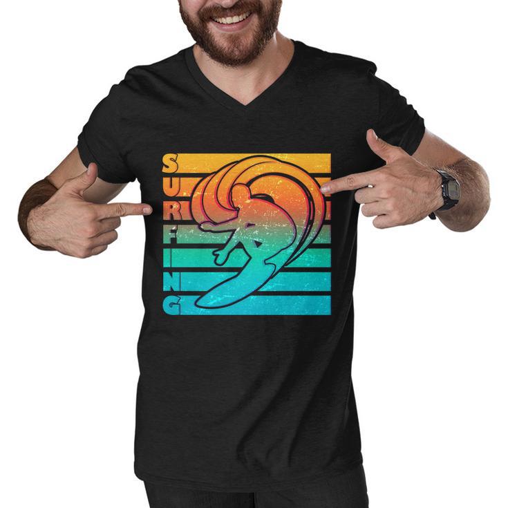 Retro Surfing V2 Men V-Neck Tshirt