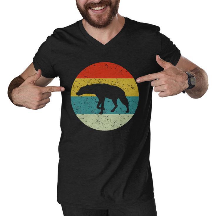 Retro Vintage Hyena Men V-Neck Tshirt