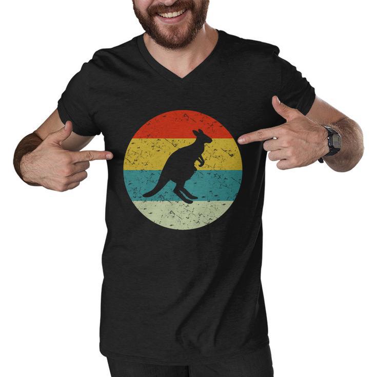 Retro Vintage Kangaroo Men V-Neck Tshirt