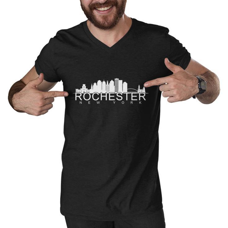 Rochester New York Skyline Men V-Neck Tshirt