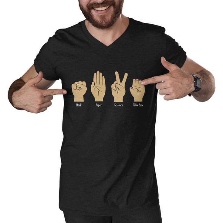 Rock Paper Scissors Table Saw Tshirt Men V-Neck Tshirt