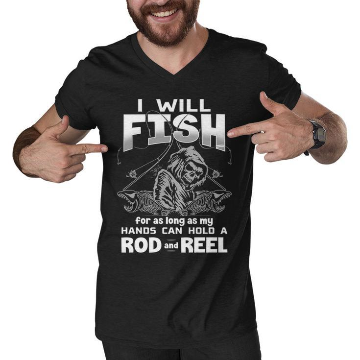 Rod And Reel Men V-Neck Tshirt