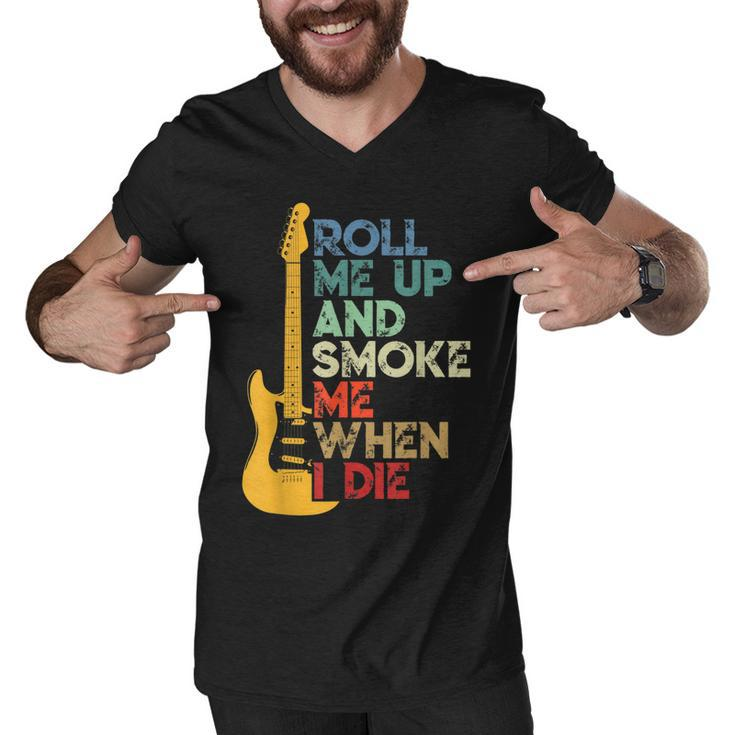 Roll Me Up And Smoke Me When I Die Guitar  Men V-Neck Tshirt
