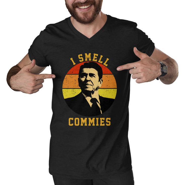 Ronald Reagan I Smell Commies Tshirt Men V-Neck Tshirt