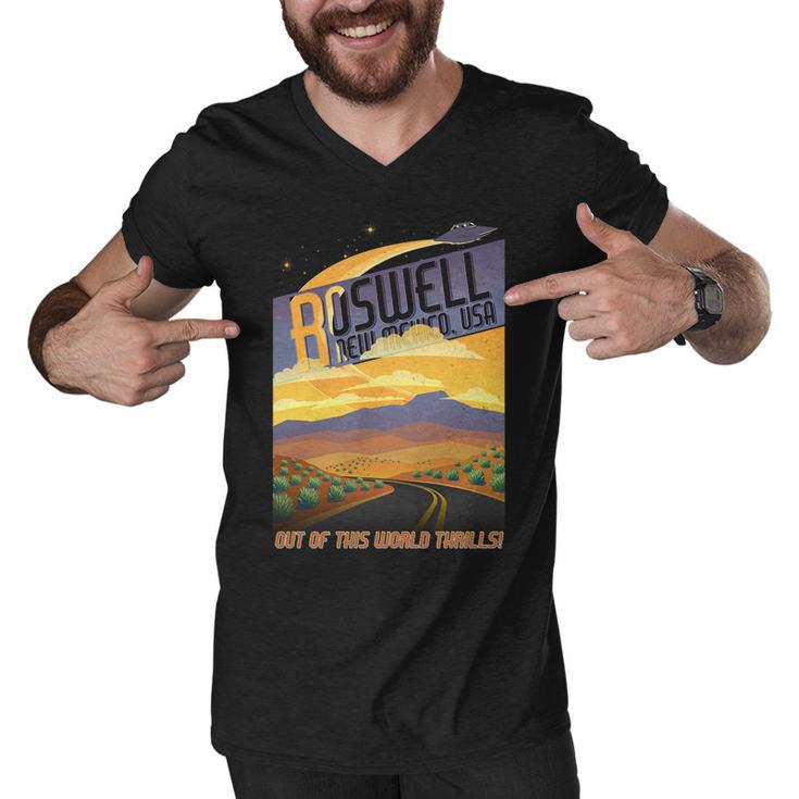 Roswell New Mexico Travel Poster Men V-Neck Tshirt